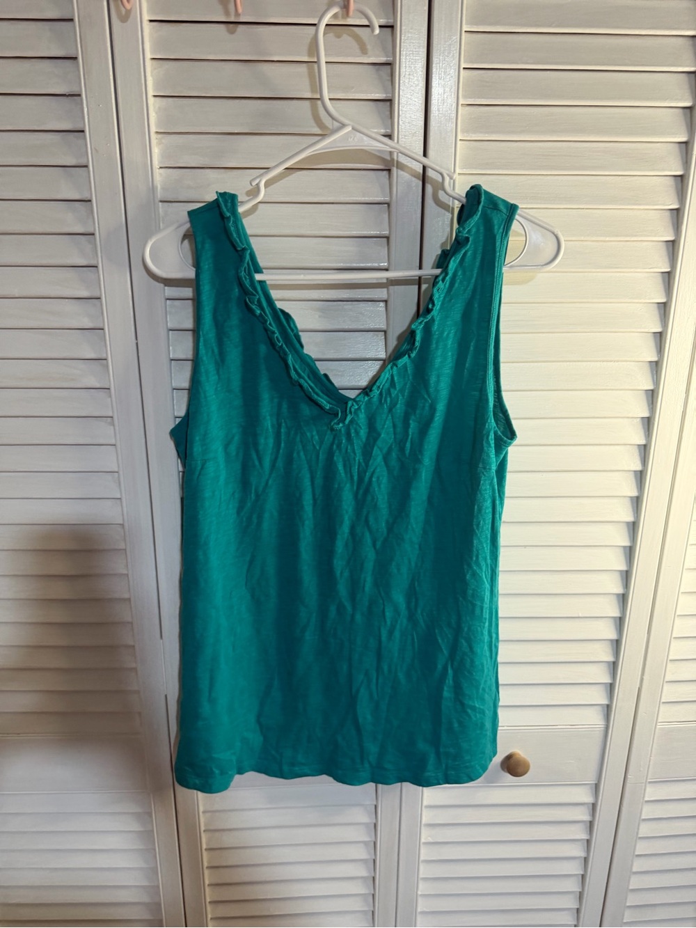 Lilly Pulitzer Teal V-Neck Ruffle Tank